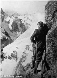 George Mallory, pictured in the Alps in 1909