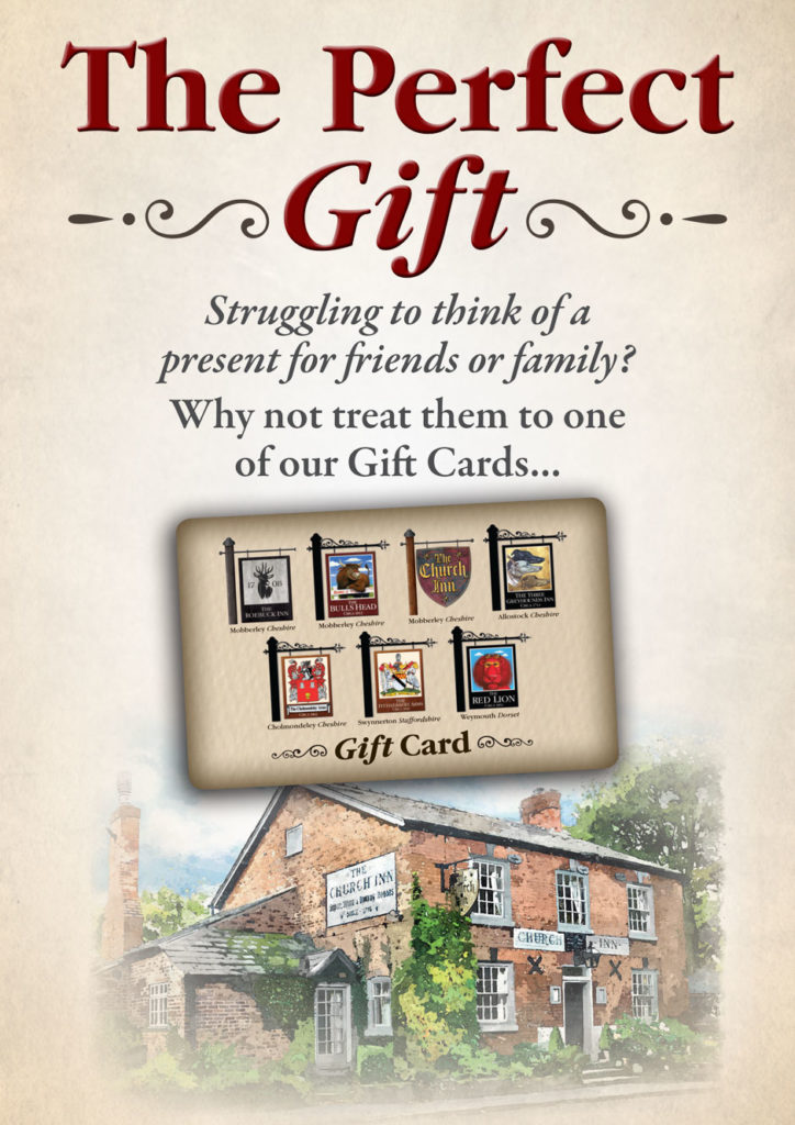 Gift Cards The Church Inn of mobberley